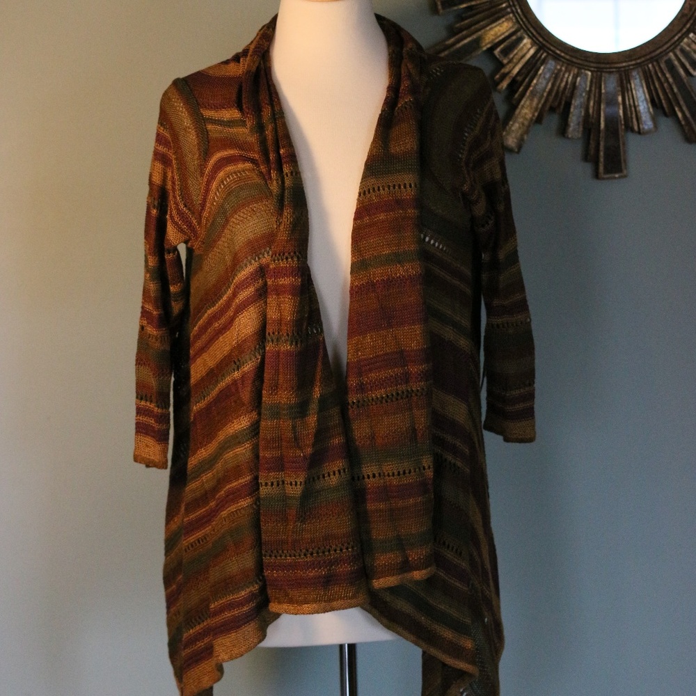 Ralph Lauren open front sweater with fall colors